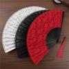 Crafts Folding Ladies Hand Fans Bamboo Women's Dance Bamboo Fan New Fold Lace Fan  Home Decoration