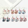 Fashion Cartoon Oil-dripping Printed Animal Cat Heart-shaped Dangle Earrings for Women Cute Kitten Zircon Accessories Gifts
