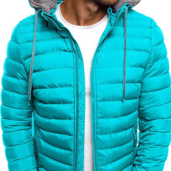 2026 winter new down cotton jacket men's solid color hooded thickened cotton-padded jacket loose men's cotton-padded jacket