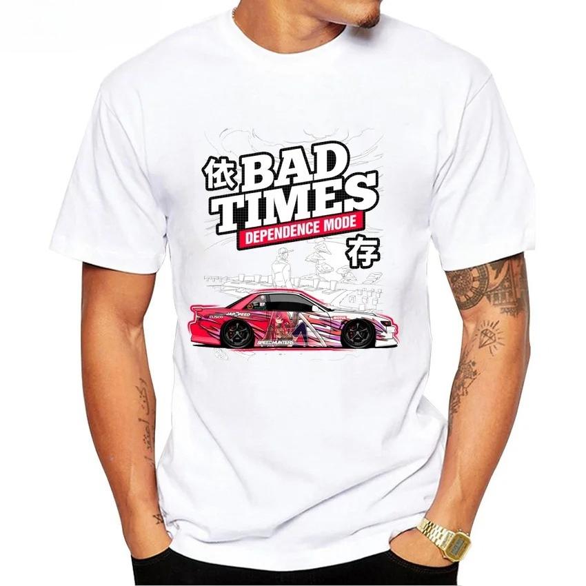 SChassis 13 SR20 Zasilane Klasyczne Koszulki Silvia S13 Kryminalna na Touge Styl Króla Driftu Japoński Samochód Wyścigowy T-shirt Męski JDM