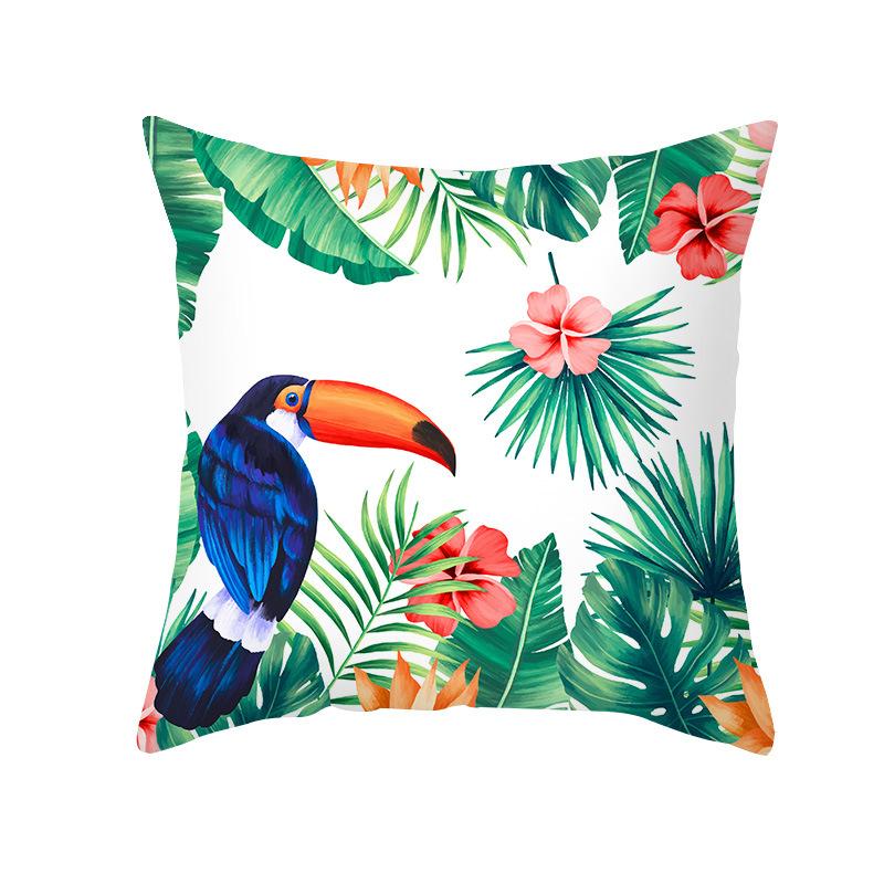 Home Decor Tropical Floral & Flamingo Throw Pillow Covers Pattern Cushion Cover Suitable For Sofa Bedroom Car Pillow Cover