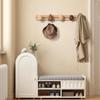 Solid Wood No-Punch Wall-Mounted Coat Hook