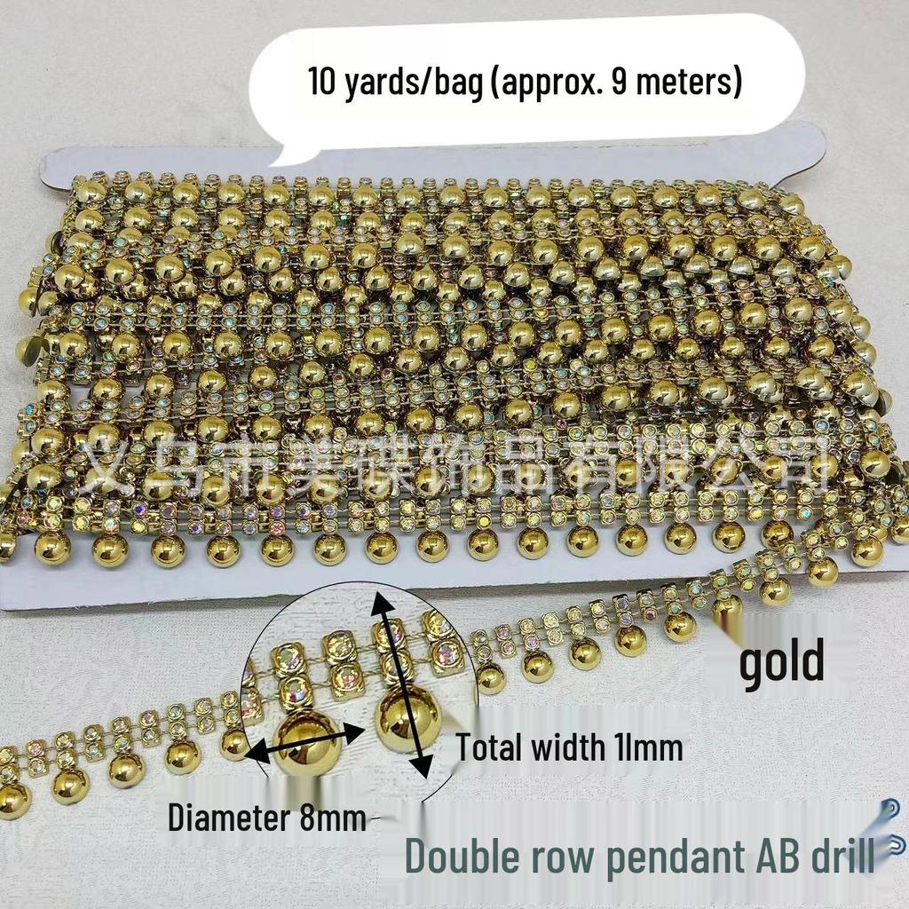 Gold and Silver Rhinestone Trim: Hand-stitched Ethnic Jingpo Miao Lace for DIY Clothing Accessories