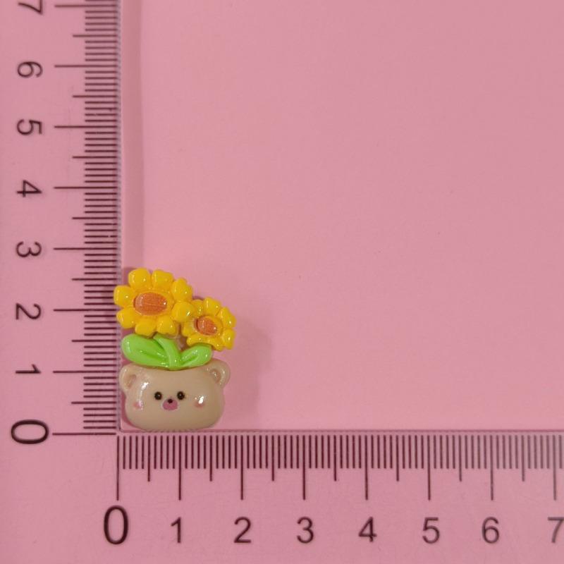 Resin Cute Small Animal Potted Accessories Flowers DIY Cream Glue Mobile Phone Case Headdress Car Decoration Water Cup Sticker