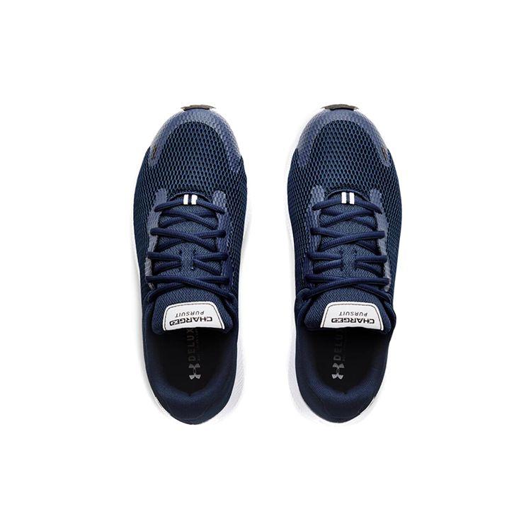 Under Armour Charged Pursuit 2 Comfortable Fabric Synthetic Leather Low Top Running Shoes Men Sneaker Blue 3024138-401