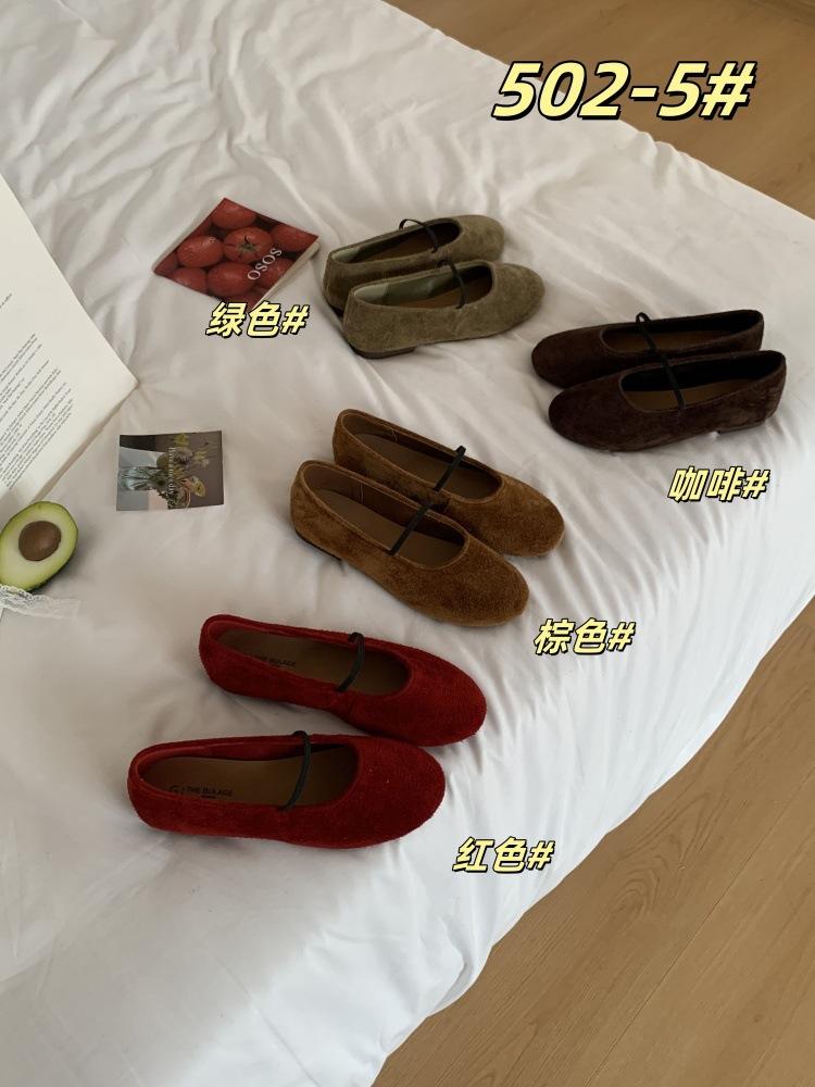 French retro word with round head Mary Jane shoes are versatile and not tired feet, evening wind ballet single shoes women