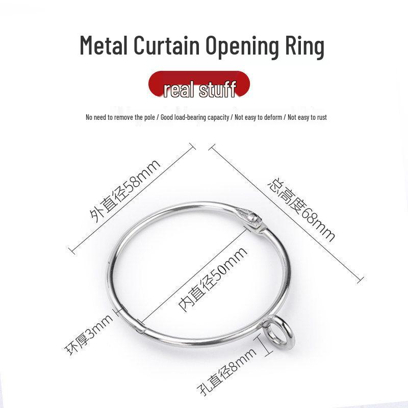Metal Curtain Hanging Ring with Hook - Roman Rod Loop Accessories