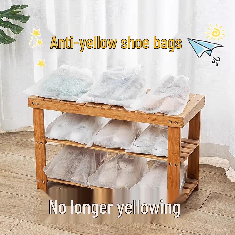Disposable Non-Woven White Shoe Storage Bag - Anti-Yellow, Dustproof, Sun-Drying Travel Shoe Cover