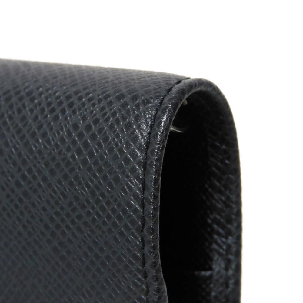 Used 12564 Agenda PM R20426 8001 LV Logo Charcoal Gray Diary with 6-hole Vuitton Card Case Taiga Ardoise Men's from