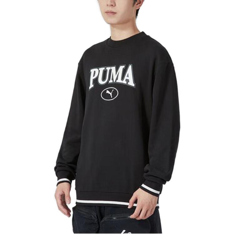 Puma Harf Spor Gündelik Kazak Amerikan Vintage Sweatshirt Erkek sweatshirt Siyah 678422-01