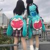 Itabagu Pupu Adorable Plush Backpack Cartoon Character with Big Mouth Smile Anime-Style Transparent Display School Bag