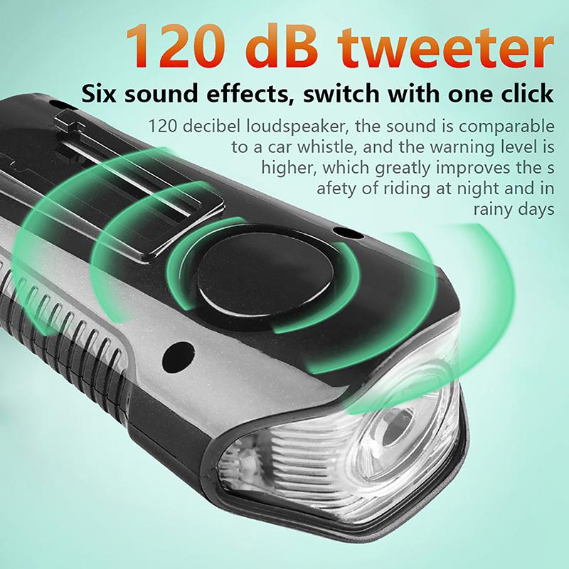 Waterproof Bicycle Light Usb Charging Bike Front Light Flashlight Handlebar Cycling Head Light W/ Horn Speed Meter Lcd Screen