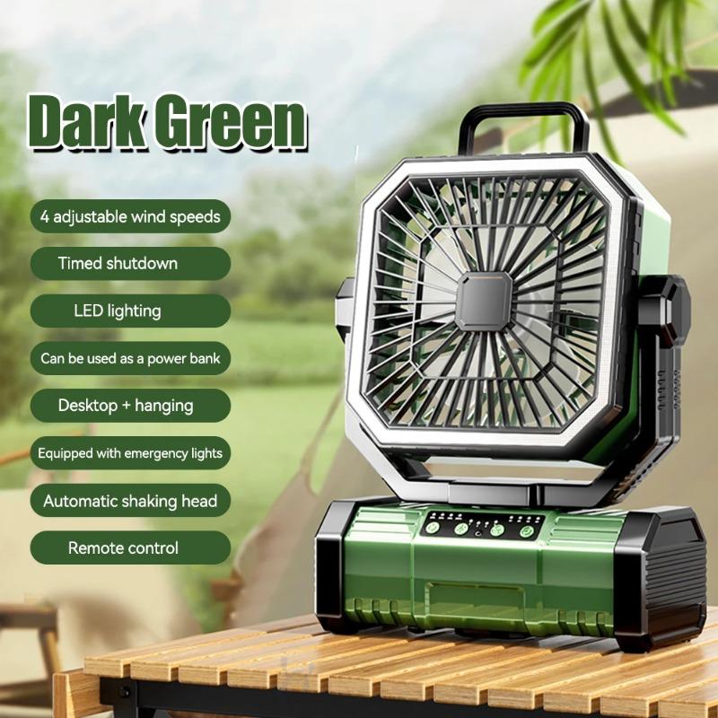 Camping Ceiling Fan 20000Mah Rechargeable Camping Circulator with Light and Remote Control Cool Air Circulation Camping Fan