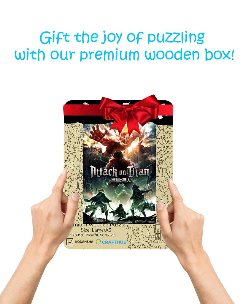 CRAFTHUB Attack on Titan Puzzle - Final Battle, Assault on Trost - Wooden Jigsaw Puzzle, 308 Pieces, A3 Size, 15.1" x 11".