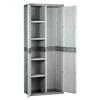 TITANIUM PLASTIKEN Armoire 2 portes avec étageres et penderie l70 x p44 x h176 cm Beige et Taupe Gamme TITANIUM Intérieur/Extérieur
