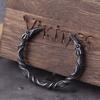 Stainless Steel Nordic Norse Raven Bracelet Men Wristband Cuff Bracelets with Wooden Box
