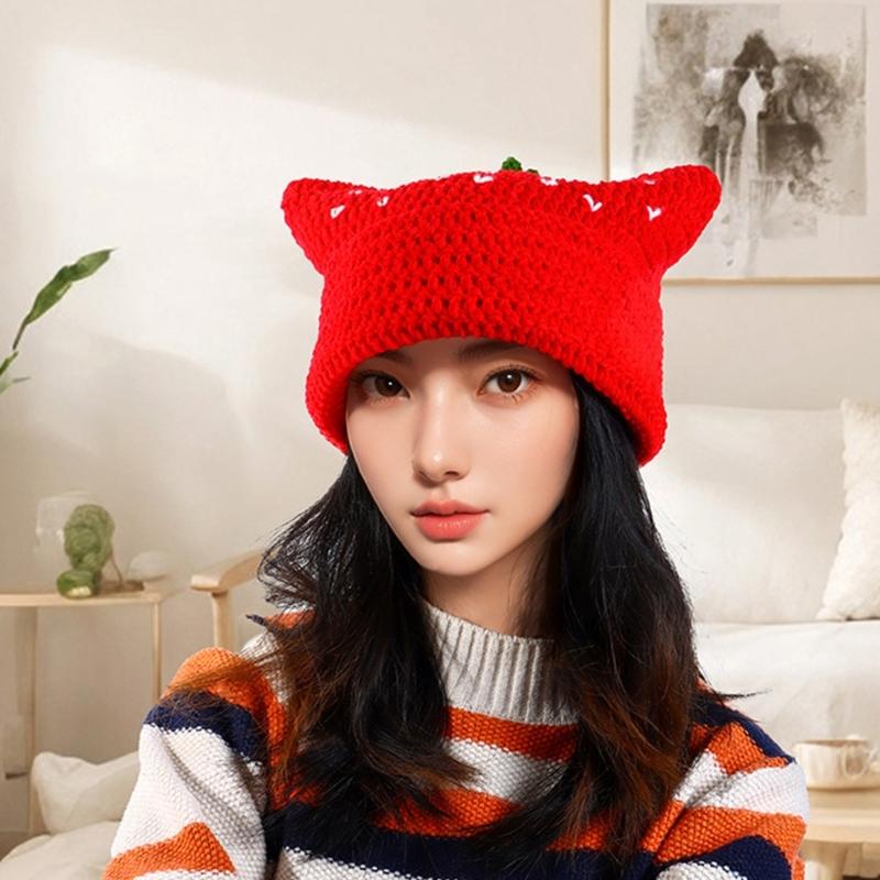 Trendy Painter Hat Strawberry Fashion Hat British Beret for Dating Photography Cabbie Headwear Painter Hat