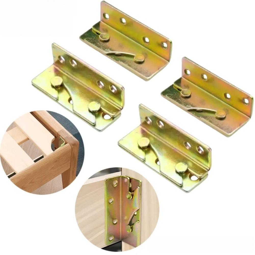 Furniture Hinge Bed Frame Bracket Furniture Assembly Galvanized Steel Construction No-slot Installation For Wooden Furniture