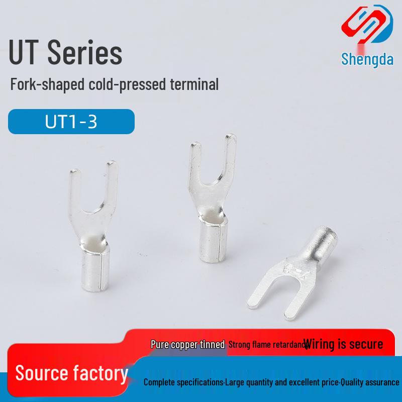

UT1-3 Fork, U, Y Type Copper Crimp Terminal Lugs, 1000 pcs