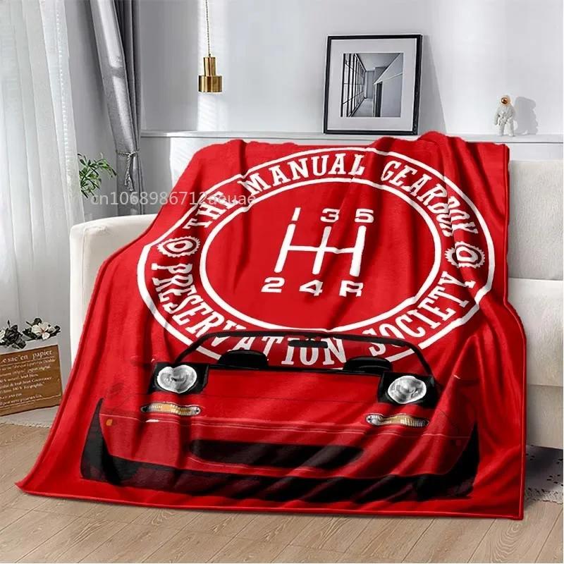 Neon Japanische Kunst Miata Auto Bedruckte Flanelldecke Leicht Warm Plüsch Bett Sofa Stuhl Decke