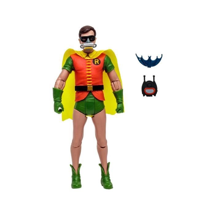 Figurine - mcfarlane toys - batman 66 - robin avec masque à oxygène - 15 cm - design rétro