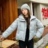 Women Autumn Winter Soild Color Thicken Outwear Cotton Padded Hooded Warm Jacket Coat