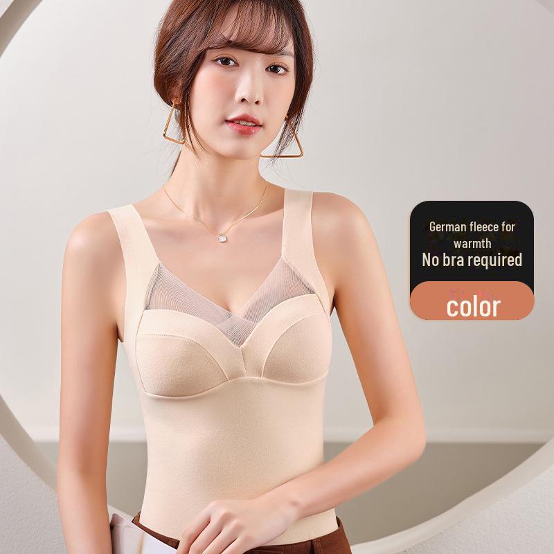 German Velvet High Elastic Warm Ladies' Long One-Piece Vest Bottoming Underwear