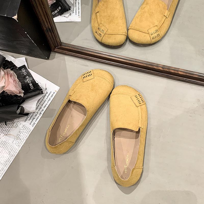 Dameneinzelchuhe mit dicker Sohle, sanfte flachsohlige Einslipper-Frühlings- und Sommer-Neuheiten mit Röcken, Doudou-Schuhe