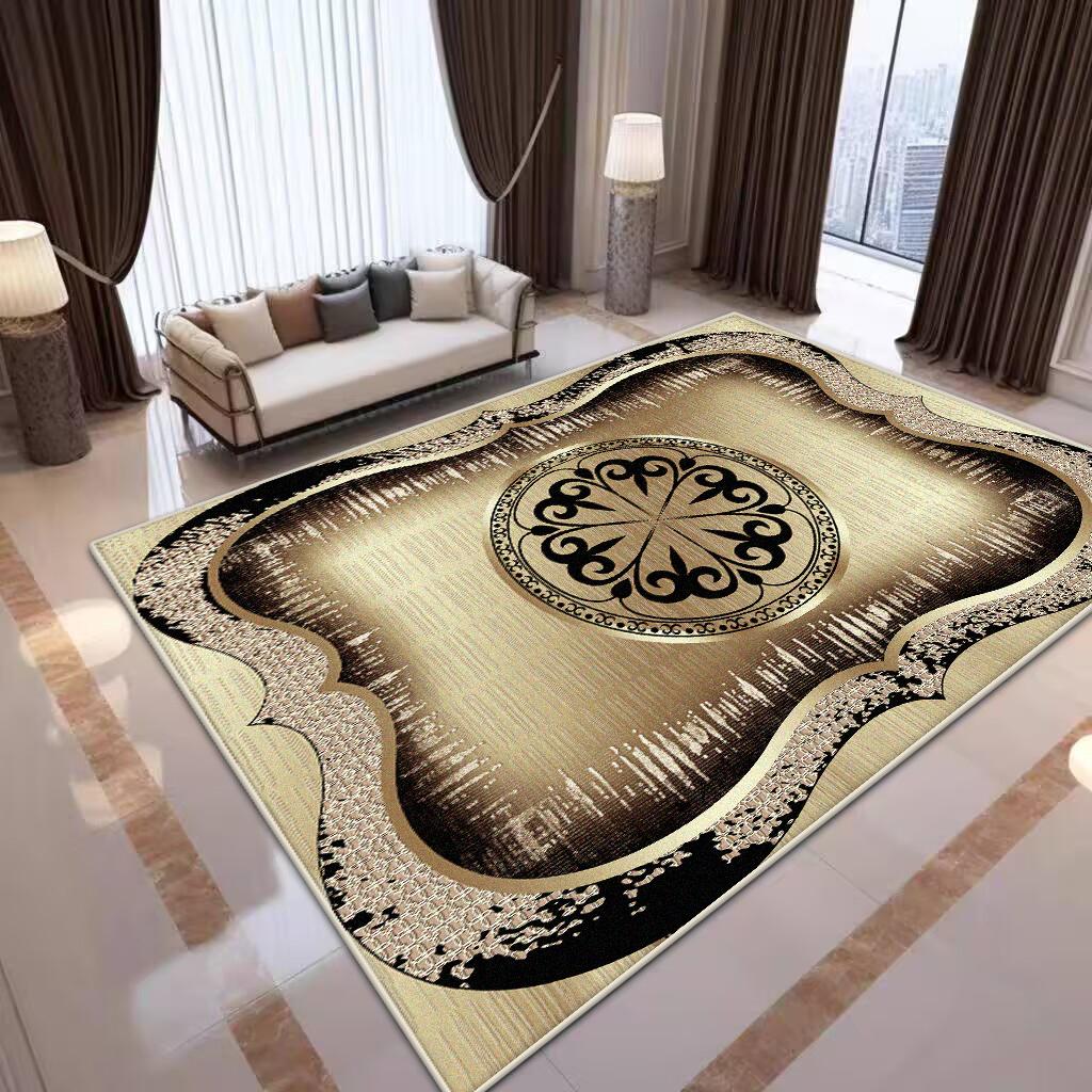 

Luxury Golden Border Live Room Rug Big Size Soft Foldable Room Decor Bedroom Carpet Machine Washable Sofa Table Mat Customizable 60*90cm