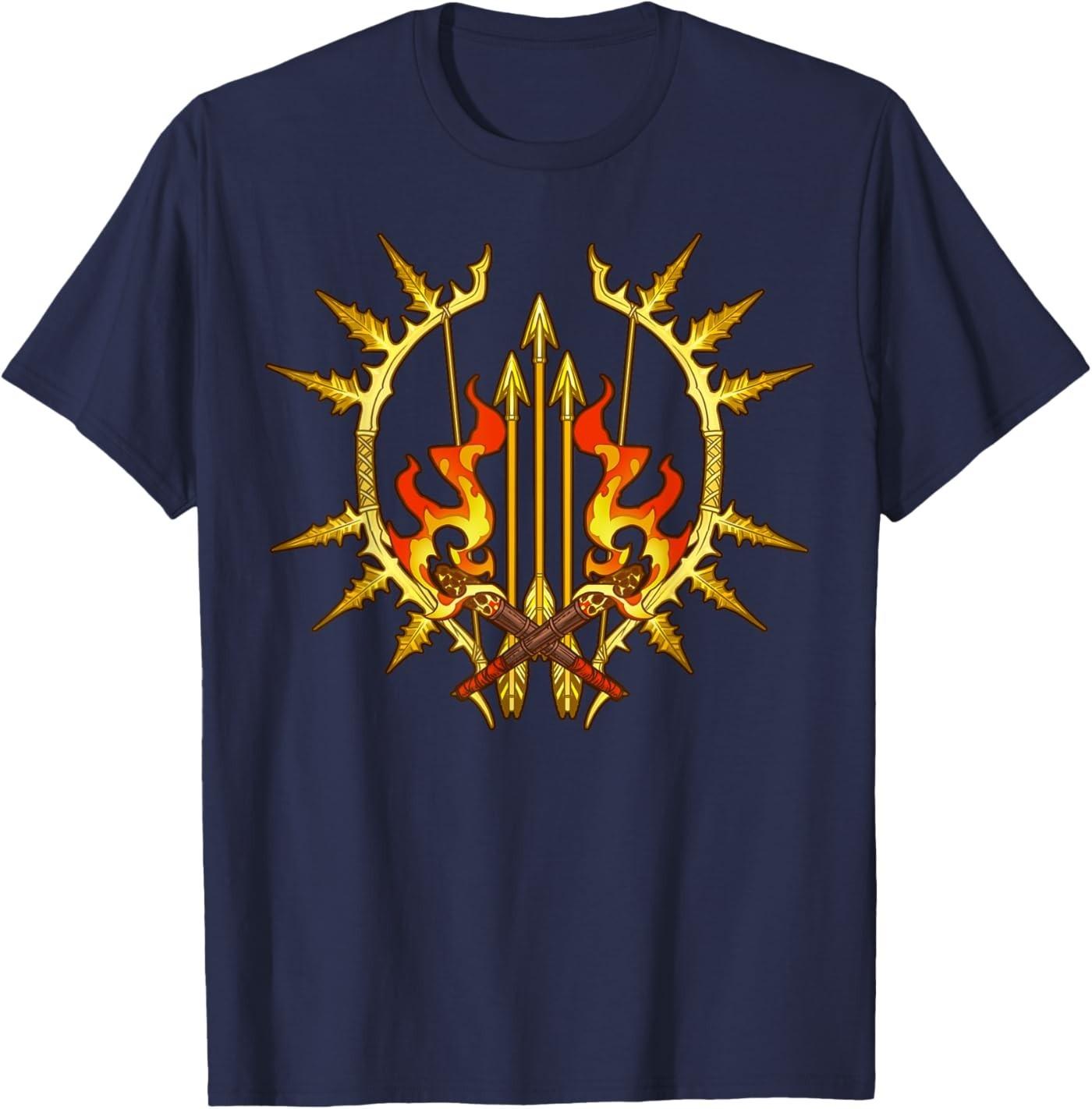 Fantasy mythology anime style sun torch fire bow and arrow T-Shirt M