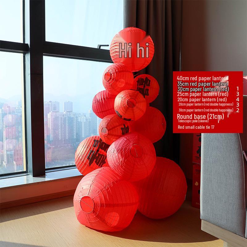 Double Happiness Red Koi Wedding Ornament - Chinese Style Paper Cut Decoration Set for Engagements and Windows