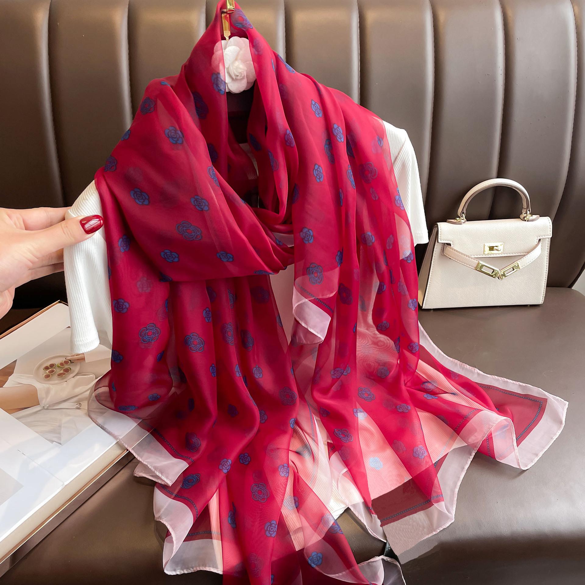 

Summer Long Silk Satin Scarf Shawl Wraps Female Fashion Beach Stoles Pashmina Ladies Scarves Women Female Headband Hijab Echarpe 135x190cm