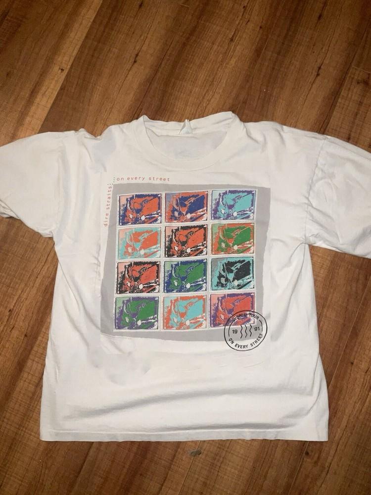 

Vtg Dire Straits Band Every Street Cotton Shirt Unisex Concert S to 5XL AR077 Unisex T-Shirt XXXXL