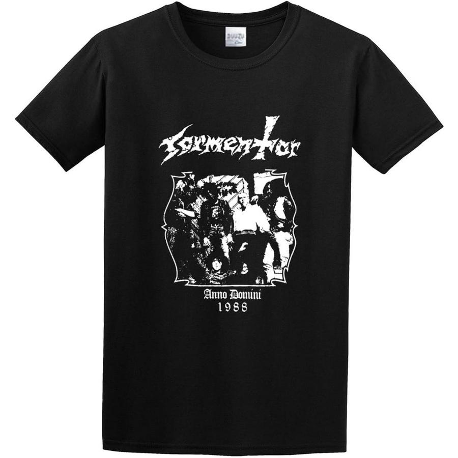 Men s Tormentor Band Album Cover Logo Heavy Metal Hard Rock Graphic Top Printed Tee Shirt Mens T-Shirts Black S