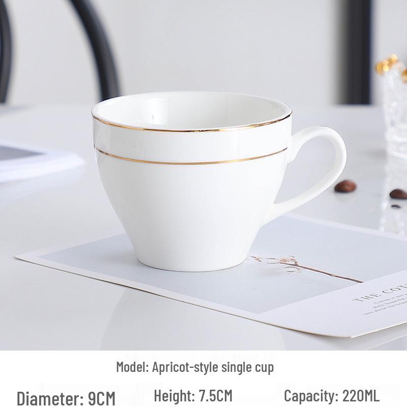 Europejski Luksusowy Zestaw Ceramicznych Filiżanek do Kawy ze Złotym Brzegiem