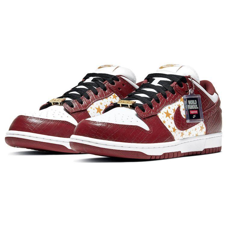 Sneakers Unisex Supreme x Nike Dunk Low OG SB QS Barkroot Brown Bianco Metallico-Oro DH3228-103