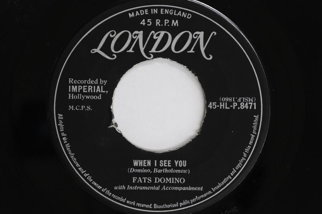 7inch Record FATS DOMINO - When I See You / What Will I Tell M 45HLP8471 LONDON RECORDS, UK Rock Used
