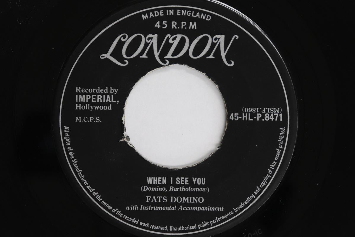 

7-дюймовая пластинка ФЭТС ДОМИНО - Когда я вижу тебя / Что я скажу М 45HLP8471 LONDON RECORDS, Великобритания Рок Б/у