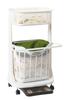Sanko Plastic 2-Tier Laundry Basket with Bath Mat and Drying Rack, White