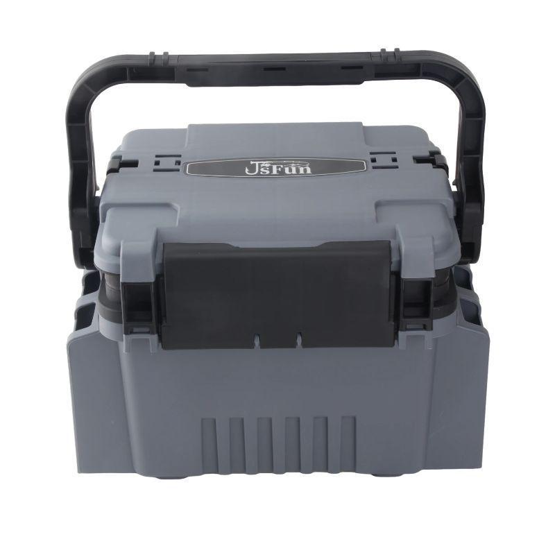 Fishing Tackle Box Set: Includes Large Capacity Storage Box, Rod Holder, Cup Holder, and Lure Storage.