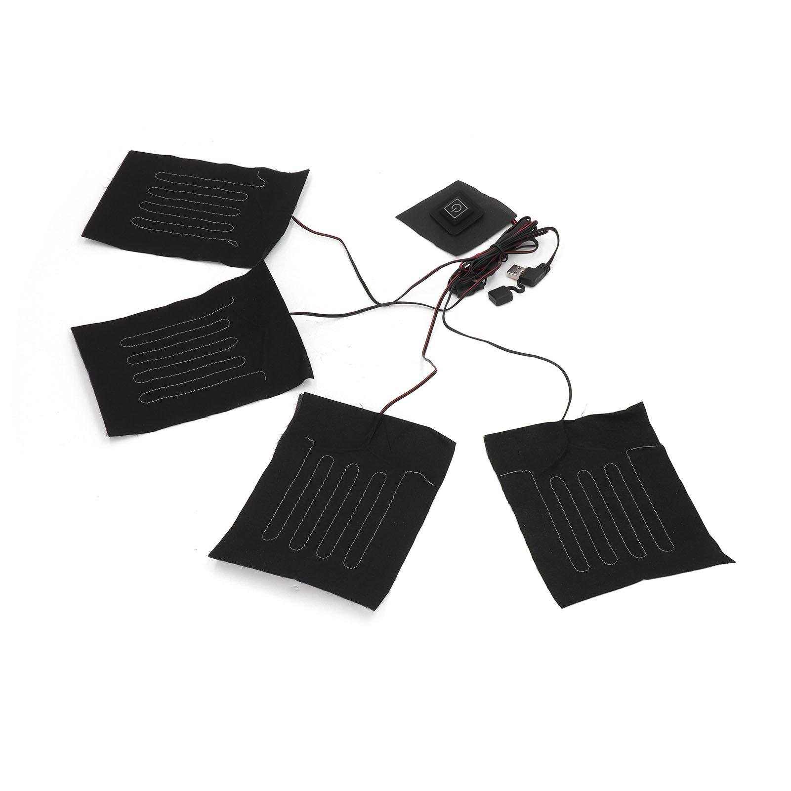 

Heating Cloth Heater Waterproof 3 Gears Composite Fiber with Four Pieces USB Powered Clothes Heating Pad for Winter