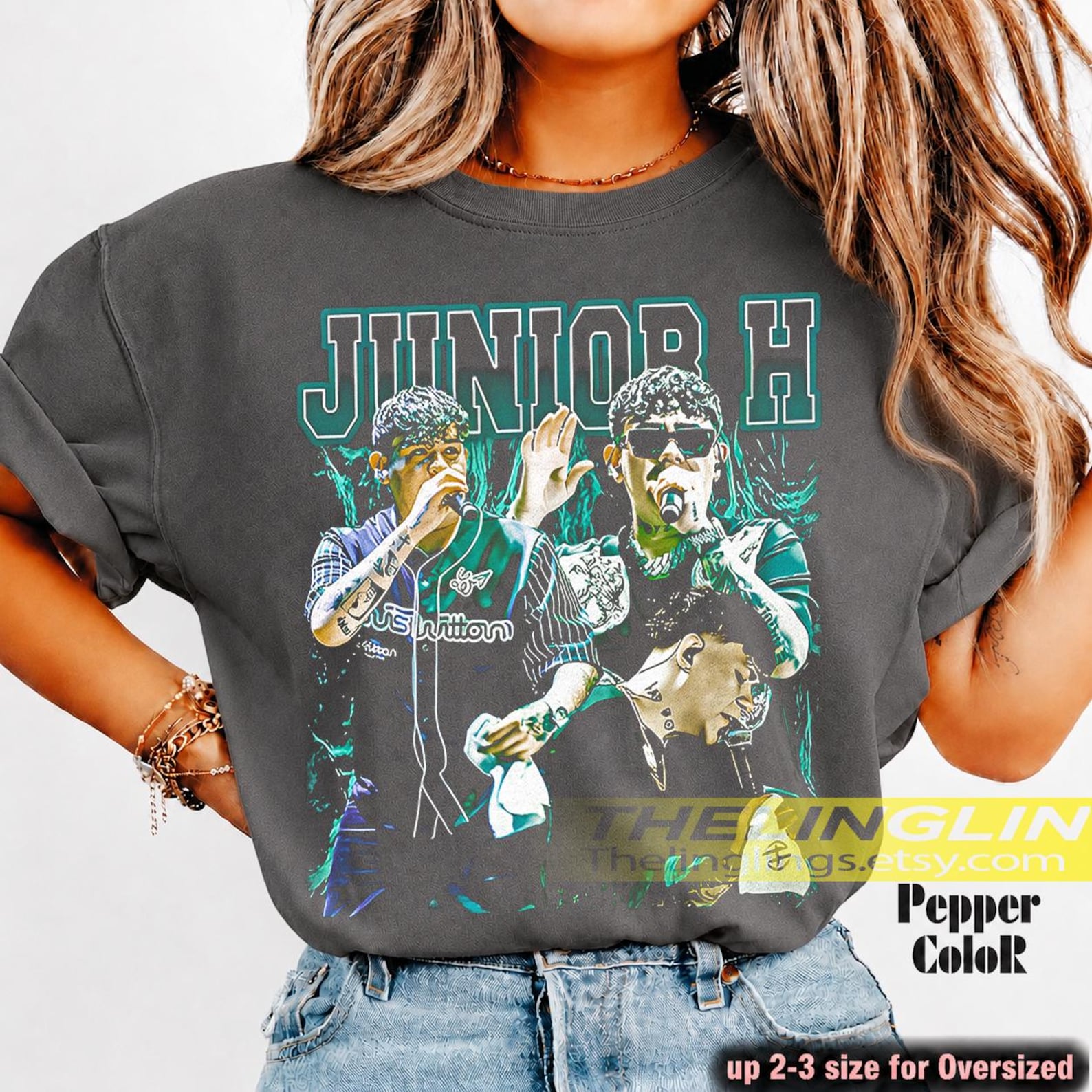 Junior H Mexican Singer and Songwriter Unisex Softstyle T-Shirt, Music Lover Tee, Musician Fan Shirt, Concert Attire, Gift for Music FD XL