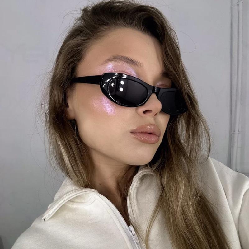 4pcs Retro Small Frame Oval Women Sunglasses Trendy Colorful Cat Eye Sun Glasses For Female Casual Shades Eyewear UV400