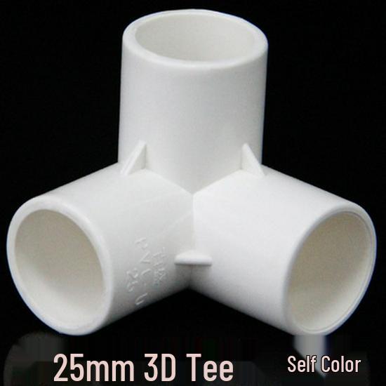 PVC Multi-Way Fittings: 3D Tee, 4-Way, 5-Way, 6-Way, 90° Elbow for Water Pipes (Sizes: 20, 25, 32, 40, 50).