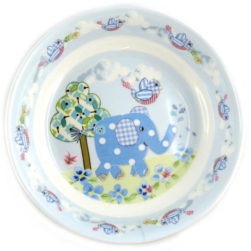 Les Trésors De Lily [L1962] - Set repas enfant céramique 'Eléphant' bleu (3 pièces)