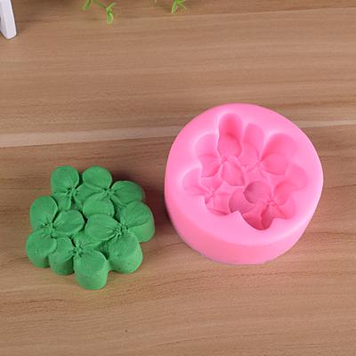Silikonform Klee überlappende Blumenseifenform DIY handgemachte Backform