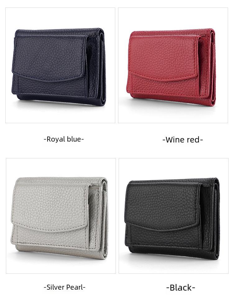 Japon Tarzı Kadın İnek Derisi Cüzdan - Kısa Deri Bozuk Para Kesesi
