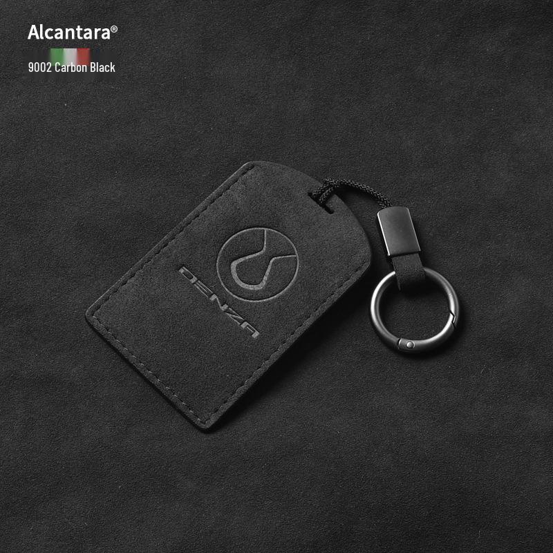Full-Coverage Suede Key Case for BYD D9, N7, N8, and X with Side Snap Button
