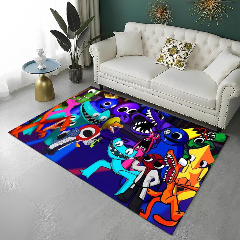 Game R-Rainbow Friends Cartoon Carpet Rug for Playroom Bedroom Living Room Sofa Home Decor,kid Area Rug Non-slip Floor Mat
