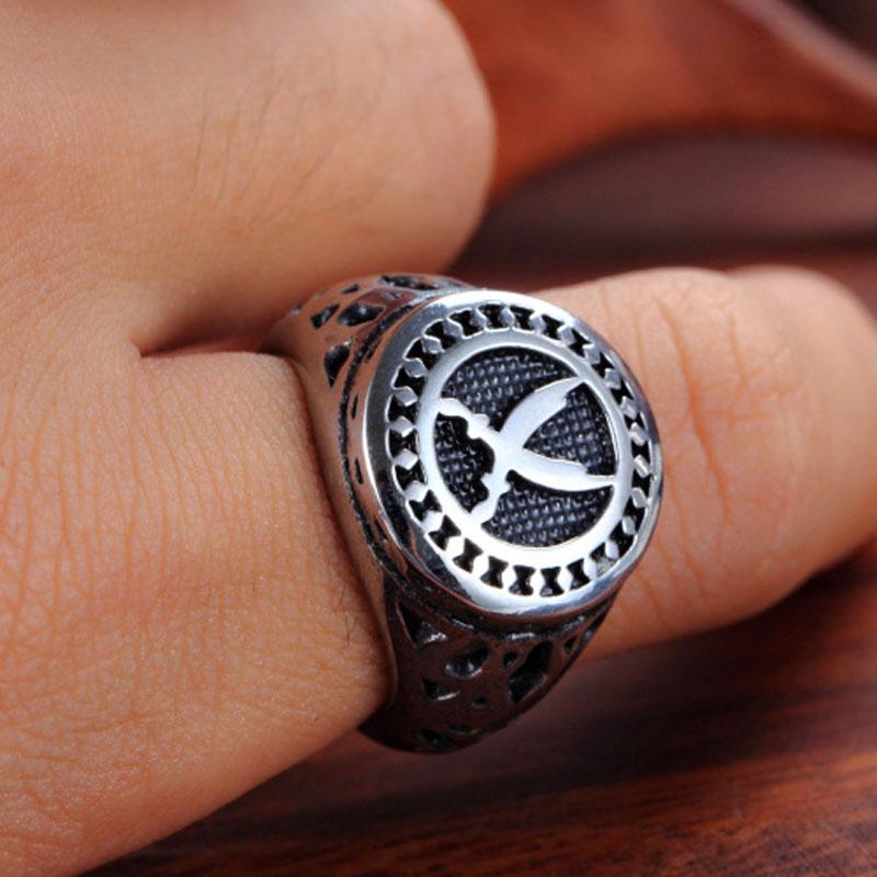 Men's Batman Ring men's black titanium steel ring fasion jewelry for men